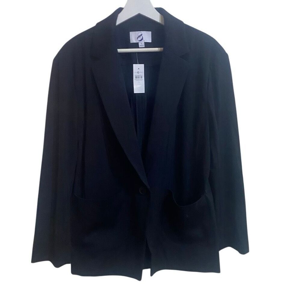 Lou & grey  NWT black one button cardigan small